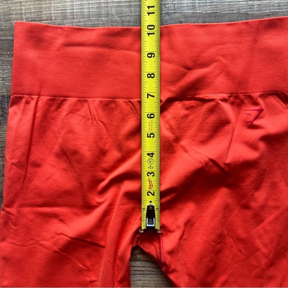 Gymshark Fit Seamless Mid Rise Activewear Leggings Red/Orange Size Medium - Picture 4 of 7